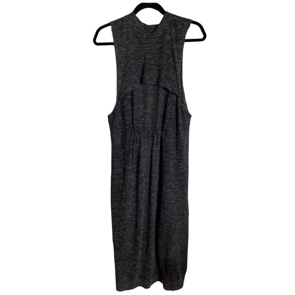 Free People Women’s Grey Long Duster  Cardigan Size Small Boho Oversized Raw Hem - Picture 3 of 16